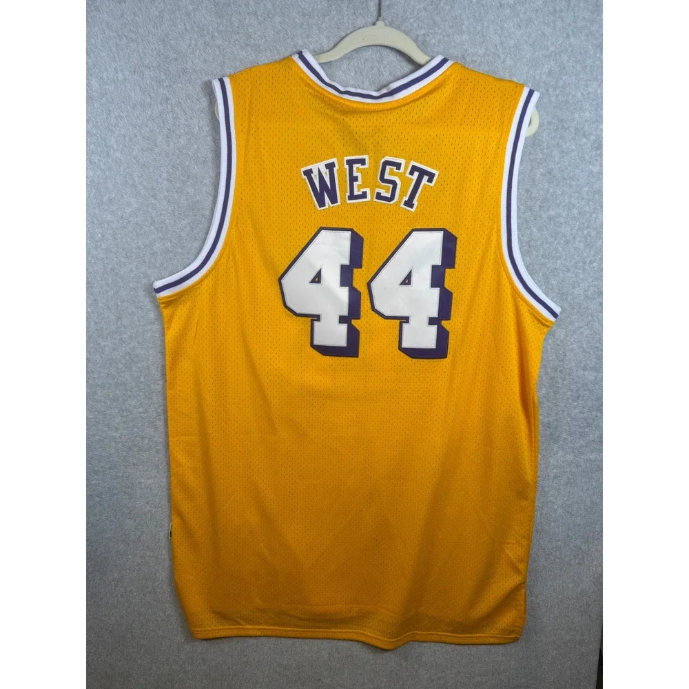Adidas Los Angeles Lakers Jerry West 44 Hardwood Classics Jersey Yellow XXL New